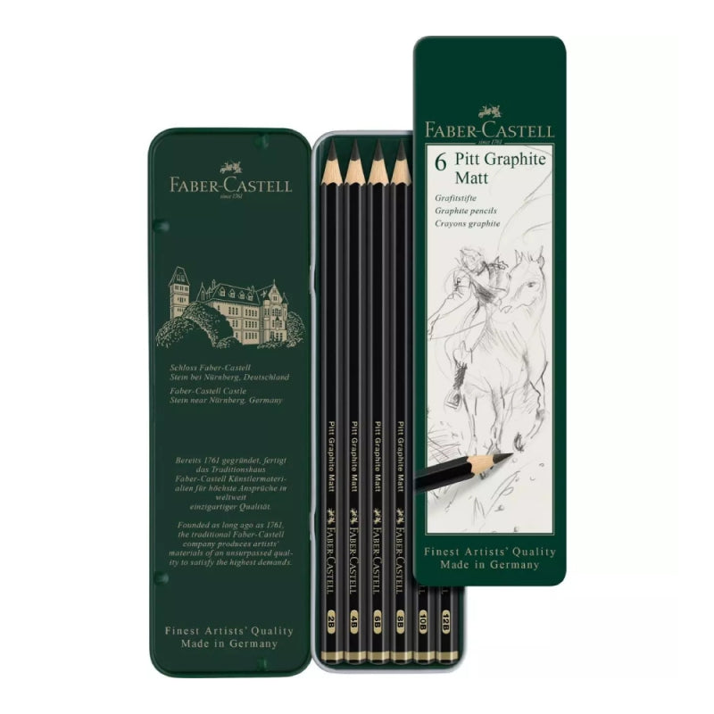 Faber-Castell sett av 6 blyanter pitt graphite matt PRE ORDER