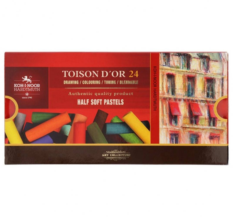 Koh-i-noor Toison D'or tørre pasteller halve 24 farger PRE ORDER