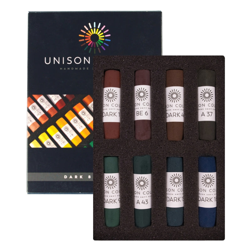 Unison Colour dark tørre pasteller sett 8stk PRE ORDER