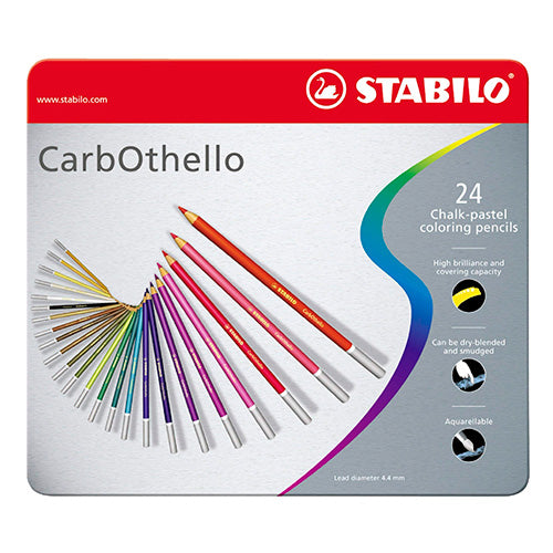 Stabilo carbothello, sett med 24 tørre pasteller i metallboks PRE ORDER